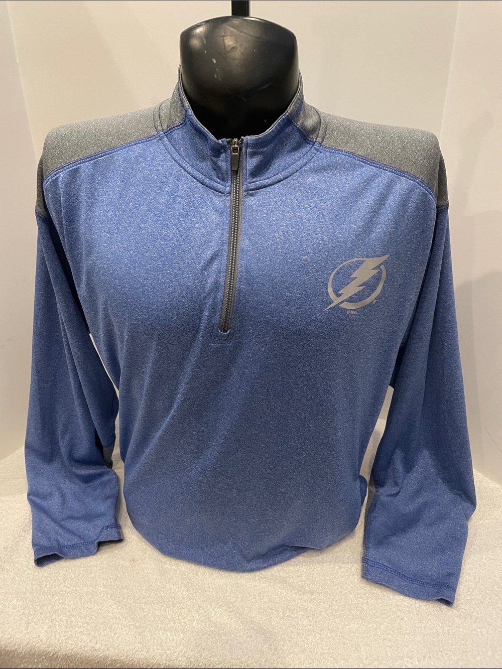 Men's NHL Tampa Bay Lightning Blue Long Sleeve Quarter-Zip Pullover